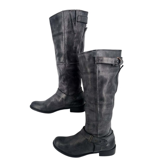 Steve Madden Shoes - Women's Steve Madden Ryley Riding Boots Gray‎ Distressed size 9.5 READ